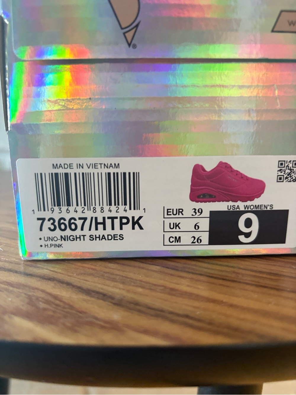 Skechers Street Uno Night Shades Hot Pink Sneakers NIB Women’s 9 - Picture 3 of 7